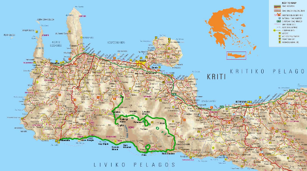 Map Western Crete